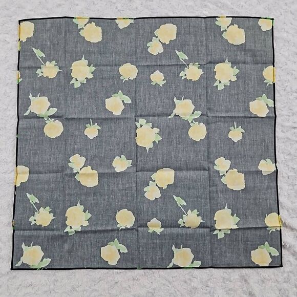 Lemlem Black and Yellow Floral Bandana Purse Scarf 22.5" - Picture 4 of 4